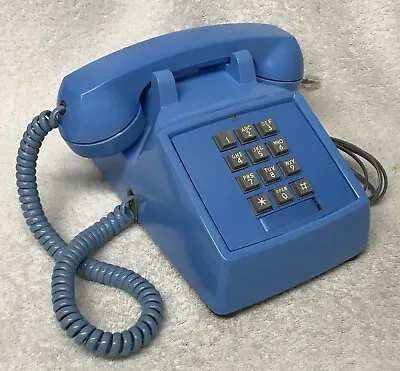 Vintage WESTERN ELECTRIC 2500DM BLUE Push Button Touch Tone Desk Table Telephone • $45.99