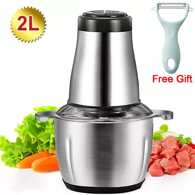 Electric Chopper Food Processor Multi Blender Meat Fruit Vegetable Mixer Tool 2L • £15.98