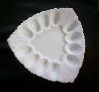 Vintage L E Smith Milk Glass Triangle Egg Plate Old Deviled Egg Platter • $68