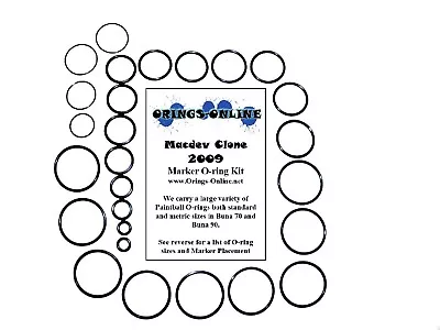 Macdev Clone 2009 Paintball Marker O-ring Oring Kit X 2 Rebuilds / Kits • $12.95