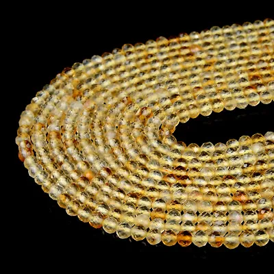 Natural Citrine Gemstone Grd AAA Micro Faceted Round 2MM 3MM Beads (P10) • $7.99