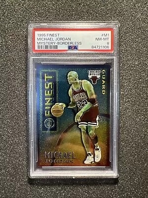 1995 Topps Finest MICHAEL JORDAN #M1 Mystery Borderless INSERT - GRADED PSA 8 • $100