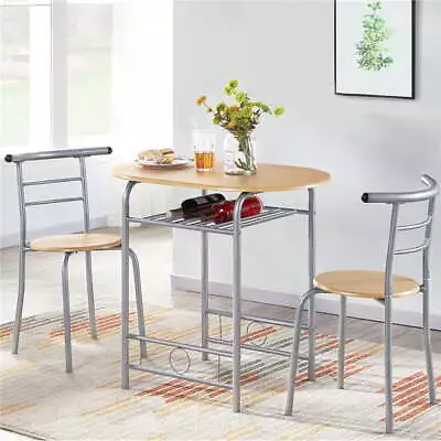 3pcs Modern Dining Set With Round Table And 2 Chairs Kitchen Breakfast Furniture • $71.39