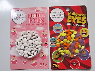 Approx 60 Edible Eyes And Spooky Eyes Cake Decorations Cupcake Topper • £3.79