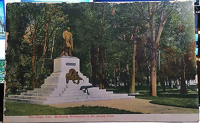 SAN JOSE CALIFORNIA Hand Colored Post Card 1908 SANTA CLARA CO. MONUMENT Park • $9.99