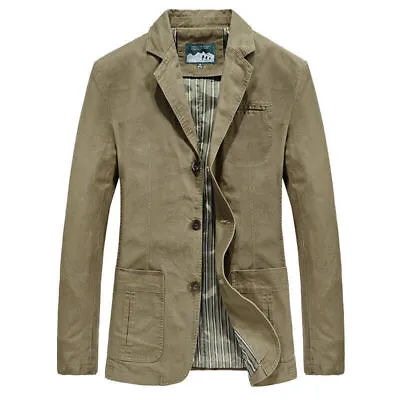 Men's Fashion Cotton Suit Jacket Tops Blazers Suits Outwear Casual Jackets Coat • $33.84