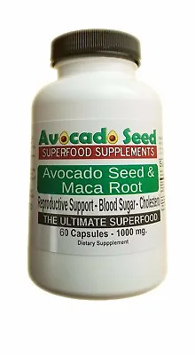 60 Raw Avocado Seed + Maca Root Capsules1000 Mg  • $10.49