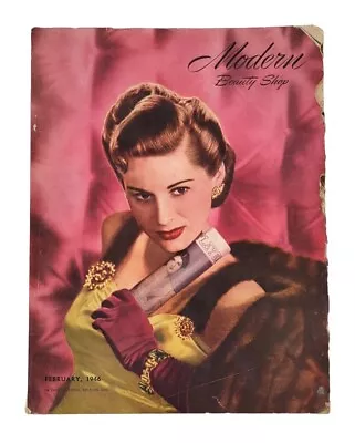 Vintage February 1946 Modern Beauty Shop Magazine Hairstyles Beauty Trends Ads • $59.99