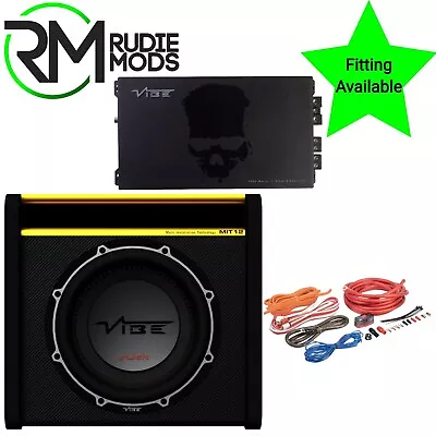 VIBE SLICK MIT 12  Bass Enclosure Car Sub With Amp & Wiring Kit SLICKMIT12-V3 • £429