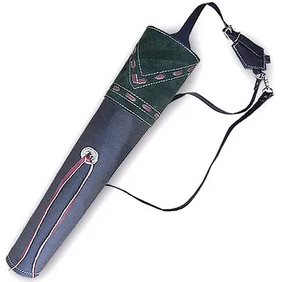 Traditional Finished Leather Back Arrow Quiver Aq153f Black • $39.99