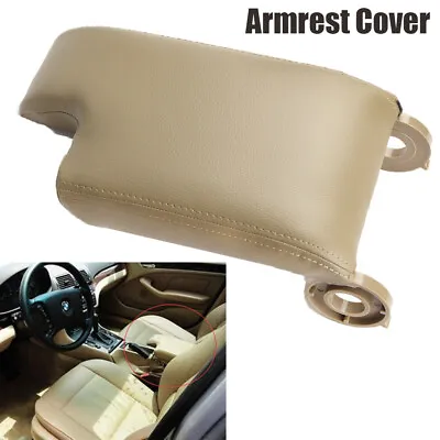 For 1999-2004 BMW E46 Center Console Lid Armrest Arm Rest Cover Beige Leather • $25.90
