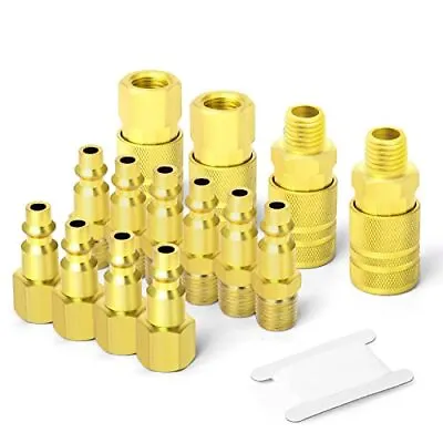 14PCS Air Hose Fittings 1/4''NPT Quick Connect Air Coupler & Plug Kit I/M Type • $23.99