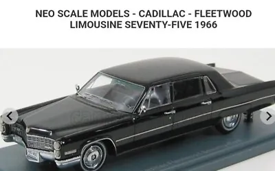 Neo Scale Models 1:43  1966 Cadillac Fleetwood Limousine Seventy Five NEO44400 • $150
