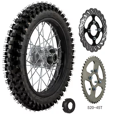 $185.79 • Buy 90/100-16 Rear Wheel  Tire Rim 520 Sprocket Disc Rotor For Big Wheel CR85 CRF100