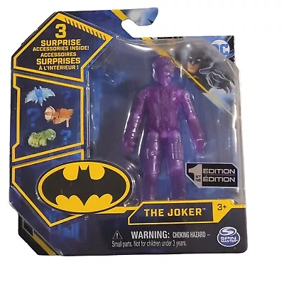 DC The Joker 4  Action Figure ~ HTF Super Rare TRANSPARENT PURPLE ~ NEW MIB • $11.99