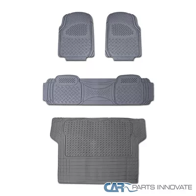 4X Semi Custom Gray Heavy Duty PVC Rubber Front Rear Cargo Floor Carpets Mats • $40.95