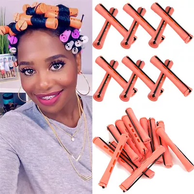 10x Hair Rollers With Rubber Band Perming Curlers For Long Short Hair Beauty Kit • £3.43