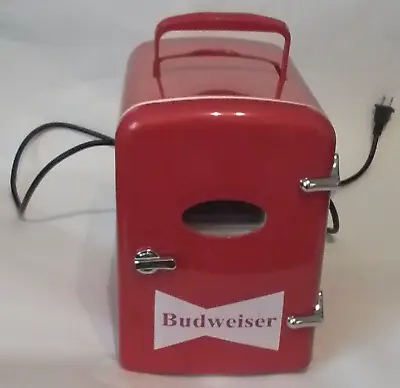 Budweiser Beer Mini Fridge Compact Personal Refrigerator 6 Cans Bud Cooler Bar • $27.89