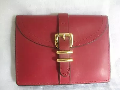 NWT Ralph Lauren Compact Women's Small Card Case Wallet Red Leather • $24