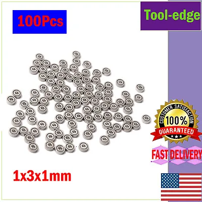 US Stock 100pcs 681ZZ Mini Miniature Bearings Ball Micro Bearing 1 X 3 X 1mm • $17.49