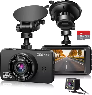 Dash Cam For Cars Front And Rear And SD Card Included 1080P Full HD In • £39.44