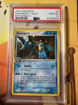 $1000 • Buy PSA 10 GEM MINT Pokemon SWAMPERT Holo Rare POP Series 1 #5/17 LOW POP