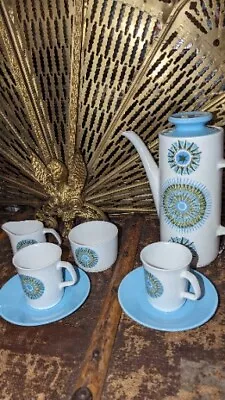 MCM Studio L&G Meakin Coffee For 2 Set Pot Sugar Bowl Cups And Saucers Vintage • £20