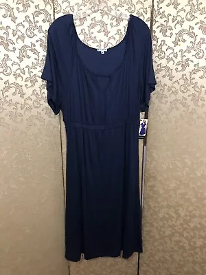 Kiyonna NWT Navy Blue Empire Waist Dress Size 0 • $29.99