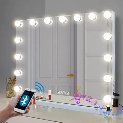 FENCHILIN Hollywood Light Up Mirror Bluetooth Vanity Make Up Mirror With Lights • £85.99