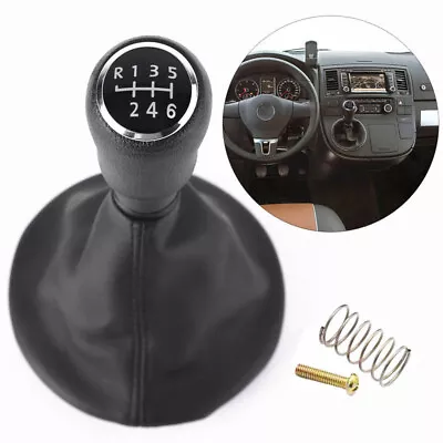 6 Speed Gear Shift Knob Kit Black For VW Transporter T5 & T5.1 Gp 2003-2011 CL • $15.99