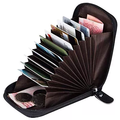 Men's Wallet PU Leather Credit Card Holder Blocking Zipper Pocket Purse Unisex • $7.59