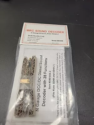 MRC N Gauge DCC/DC Diesel Sound Decoder 1806-2 Kato SD40 And SD40-2 • $40