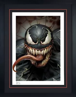 VENOM MARVEL ART PRINT By SIDESHOW EXCLUSIVE FRAMED RYAN BROWN Giclee On Paper • $375