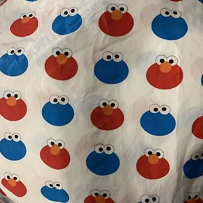 Sesame Street Toddler Bed Flat Sheet Cookie Monster & Elmo Crate & Barrel Kids • $10
