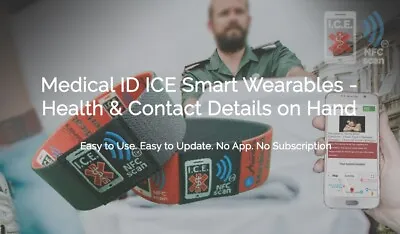 Medical ID Bracelet - SOS Alert NFC Smart Wristband (Elderly & Vulnerable) • £15