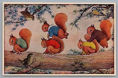 Dressed Squirrels Playing Leapfrog Medici Society Margaret Tempest Postcard • $5.99