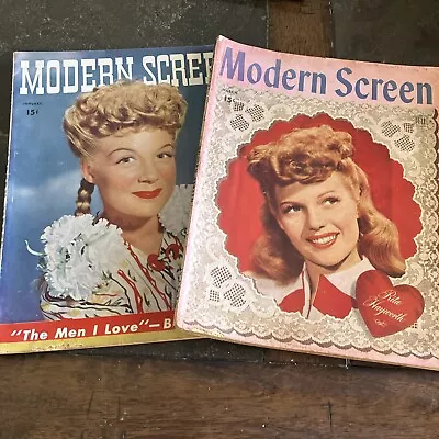 Modern Screen Magazine Lot Of 2 1944 • $7