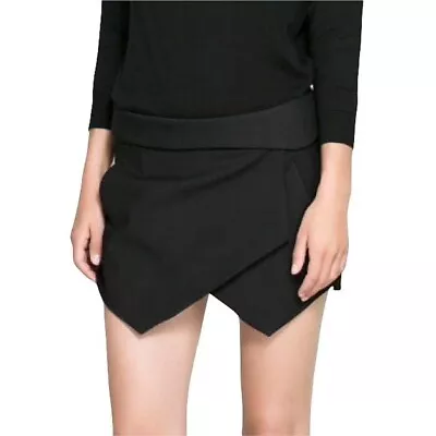 NWOT Zara Black Skort Envelope Skirt Mini Skirt XS • $35
