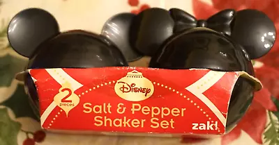 Zak! Disney Mickey And Minnie Mouse Black Ears Plastic Salt Pepper Shakers NEW • $13.99