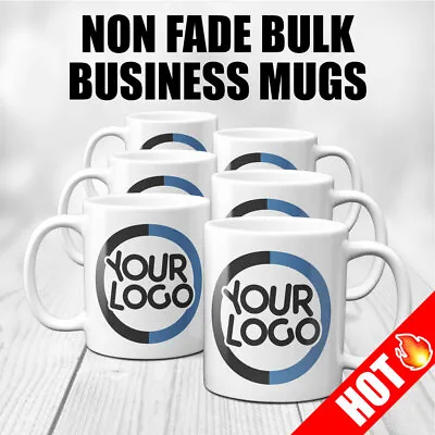 Business Branded Printed Mug-AnyLogoname Or Text-Bulk Buy From £1.50ea • £7.95