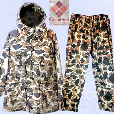 Gore-Tex Outer Shell Duck Camo Sz Large USA Vintage Pants And Jacket Columbia • $119.23