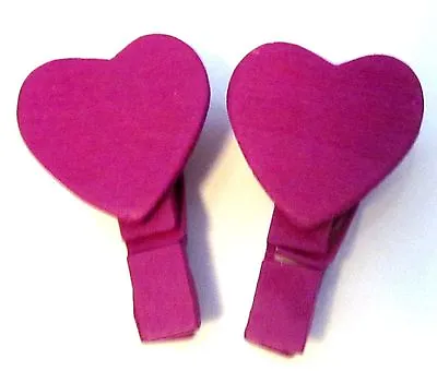 Mini Wooden Heart Pegs- Wedding Table Place Card Photo Holder Crafts Decoration • £1.99