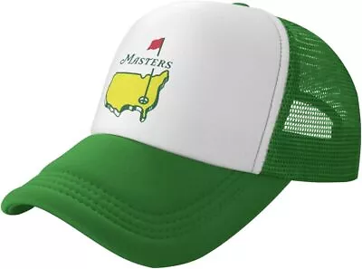 Flat Brim Baseball Mesh Golf Cap Adjustable Hip Hop Unisex Green Dad Masters Hat • $15.99