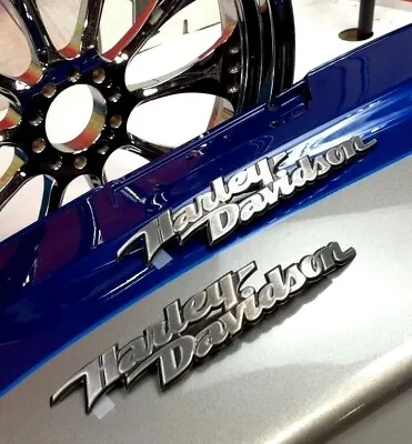 🔥Original Harley All Models Fuel Gas Tank Set Emblems Badges Dull Aluminum OEM • $202.25
