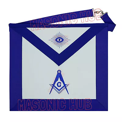 Master Mason Blue Lodge Machine Embroidered Apron With Compass And Square Design • $22.99