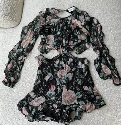 Zimmermann Master Flute Playsuit Floral Ruffle Size 1 RRP $595 - Not Ex Rental • $150