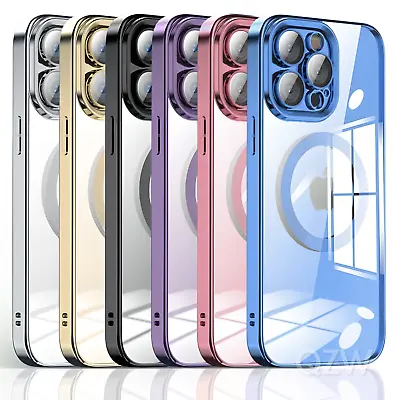 For Apple IPhone 15 14 13 12 11 Pro Max Clear Case Slim Plating Mag Safe Cover • $8.45