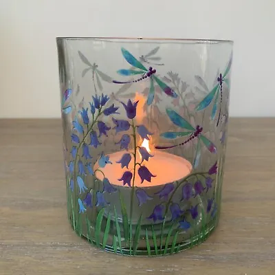 Dragonfly & Bluebells Glass Tea Light Candle Holder Gisela Graham Mothers Day  • £14.59