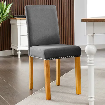 Dining Chair Set Of 2/4/6Parsons Chairs With Nailed TrimHigh Backrest • $146.99