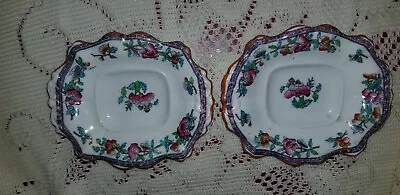 Antique Pr Minton Bb New Stone Ironstone Indian Tree Miniature Nut Sauce Dishes • $74.99